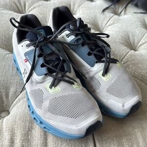 On Running Men's White and Blue Athletic Shoes. Cloudstratus 2 Running Shoes 11